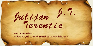 Julijan Terentić vizit kartica